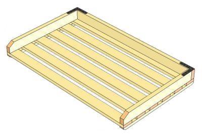 Лоток хлебный 950х550х265 мм (массив)